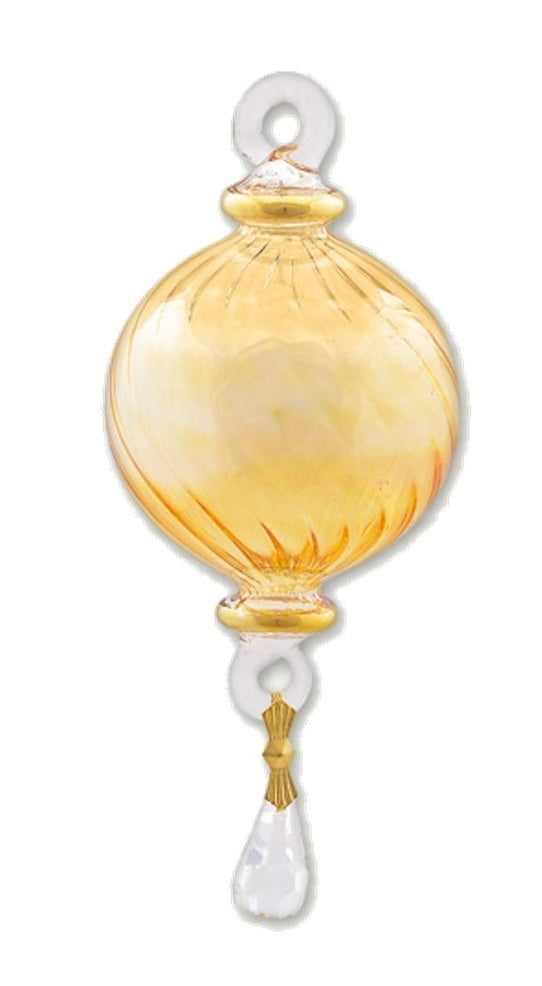 Small Sphere Glass With Gold Accents - Yellow