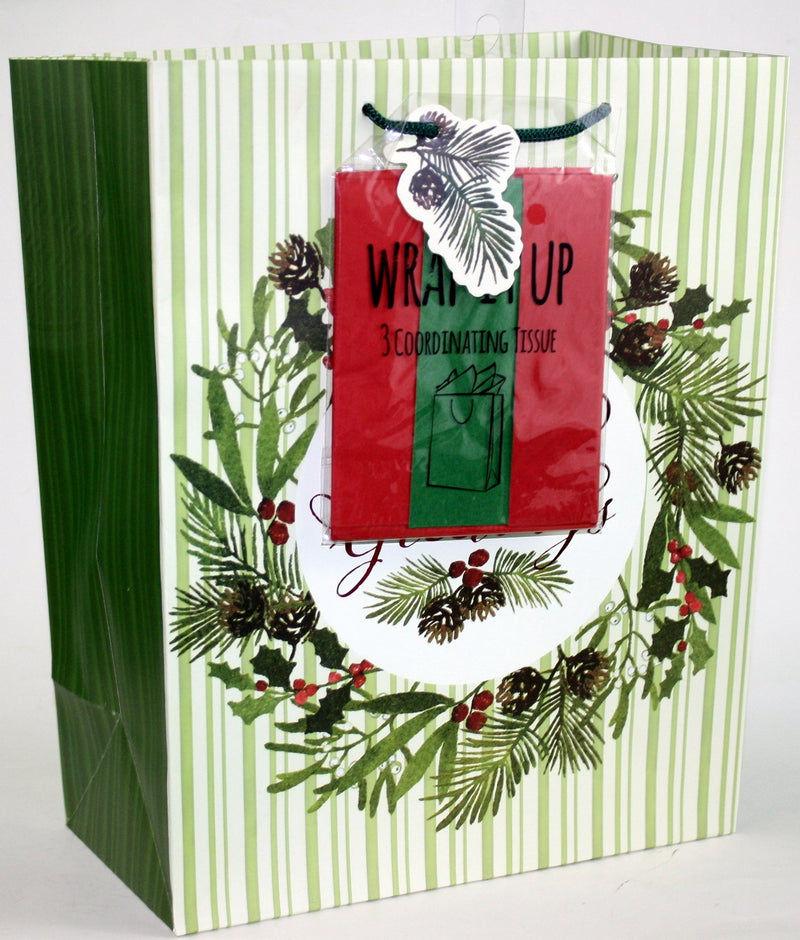 Traditional Gift Bag With Matching Tissue - - The Country Christmas Loft