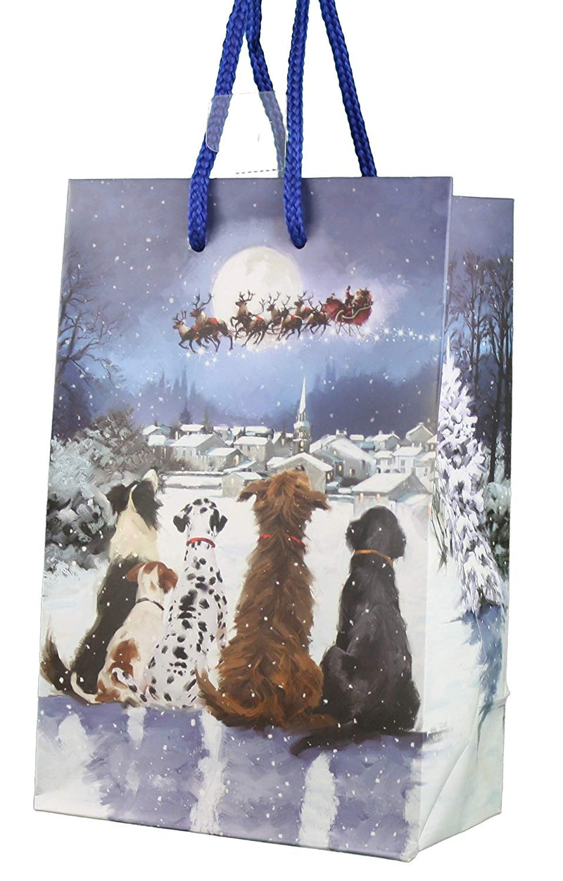 Traditional Scenes Gift Bag - Dog Carrolers - The Country Christmas Loft