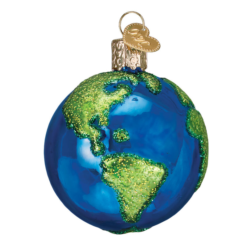 Planet Earth Glass Ornament - The Country Christmas Loft