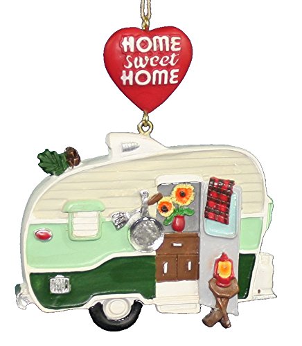 Resin Painted Camper Ornament - Home Sweet Home - The Country Christmas Loft