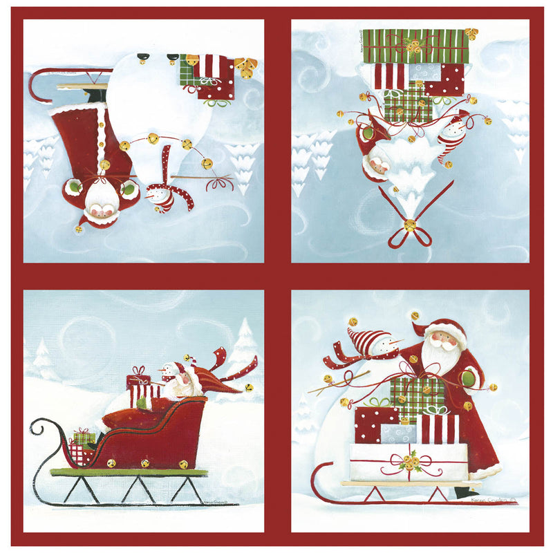 Sleigh Bells Luncheon Paper Napkin - The Country Christmas Loft