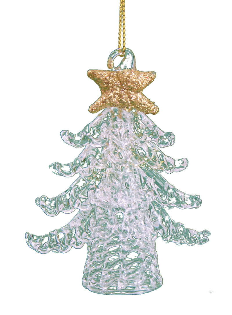 Spunglass Ornament - Gold Christmas Tree