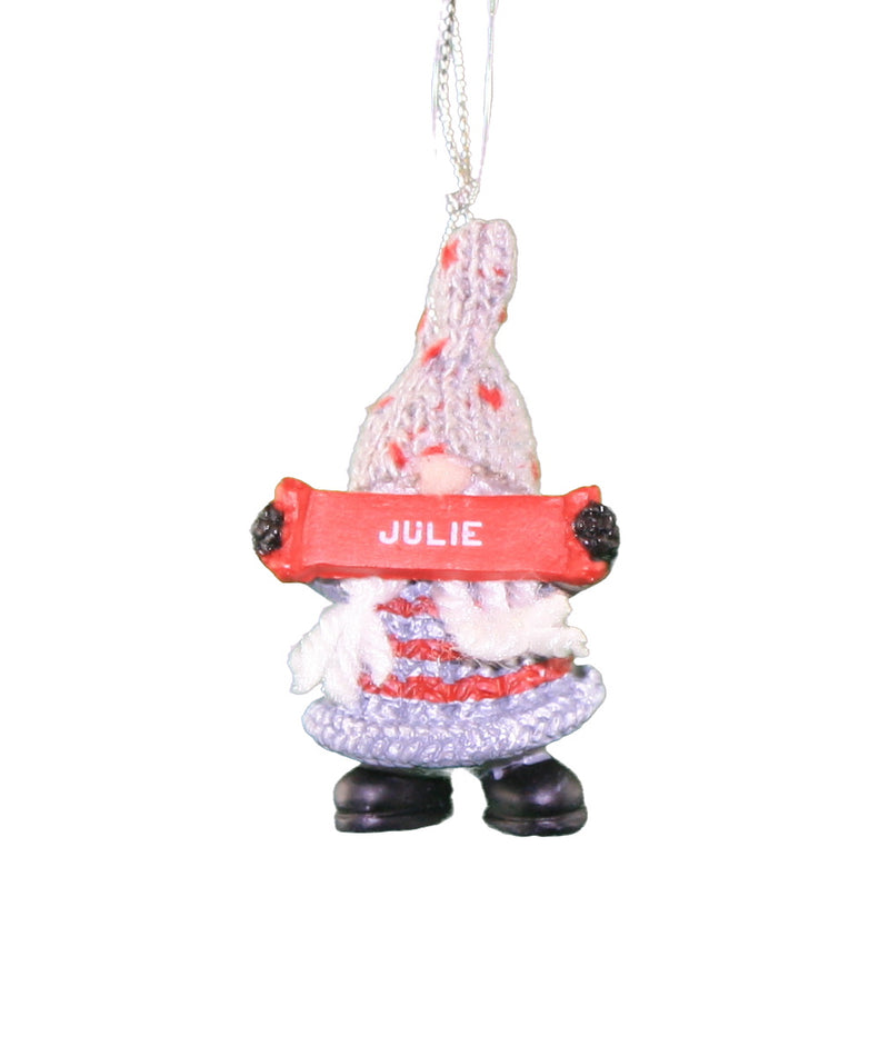 Personalized Gnome Ornament (Letters J-P) - Julie - The Country Christmas Loft