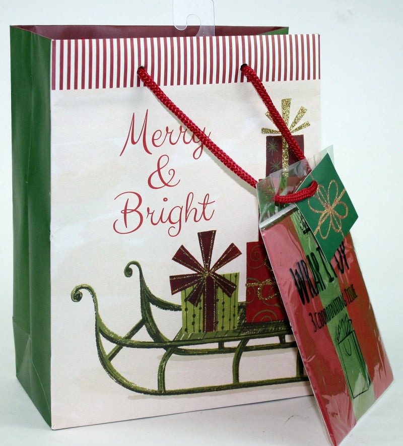 Traditional Gift Bag With Matching Tissue - - The Country Christmas Loft