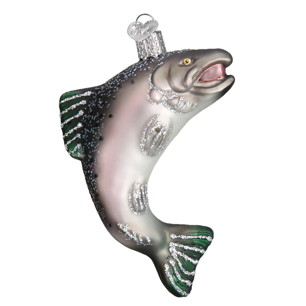 King Salmon Glass Ornament