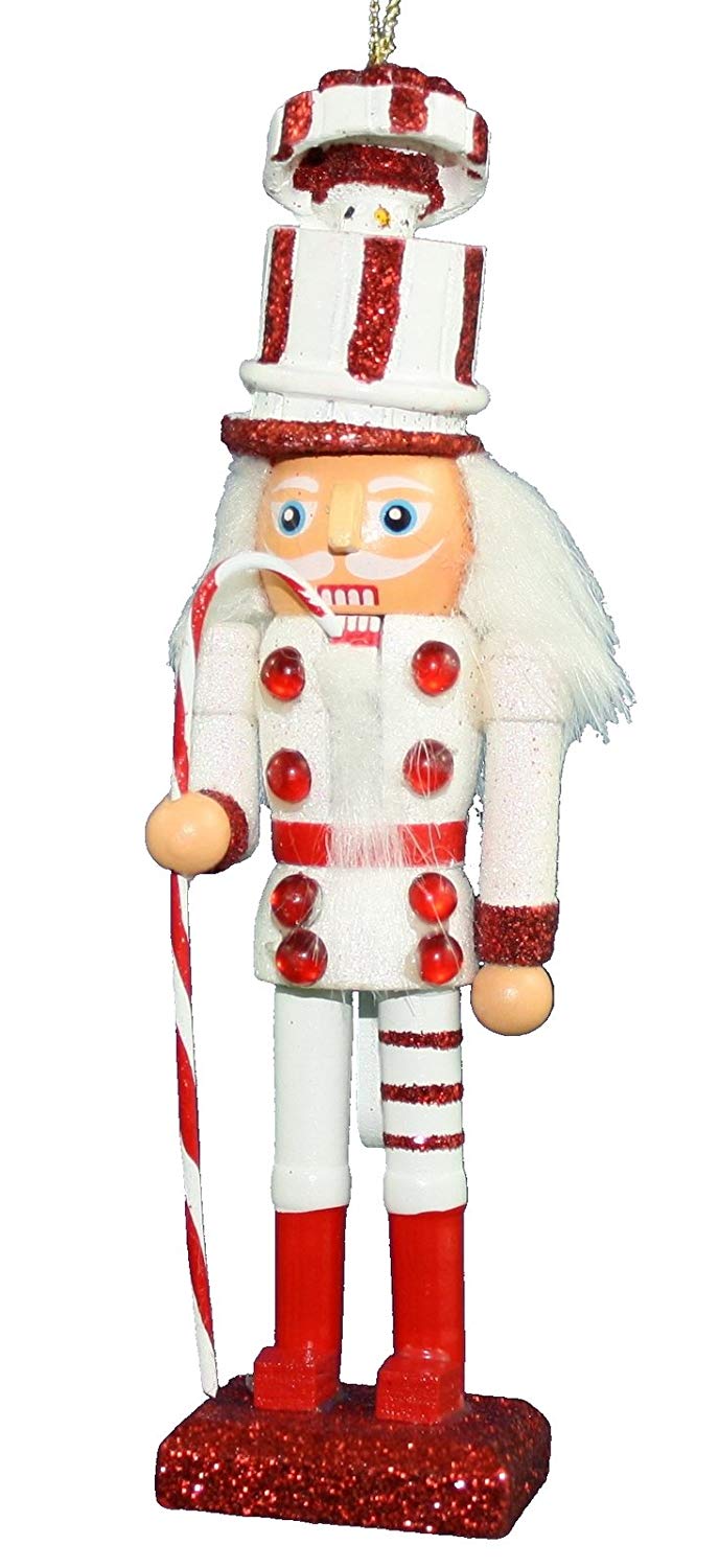 Hollywood 6 inch Wooden Nutcracker - Gift Hat Red/White - The Country Christmas Loft