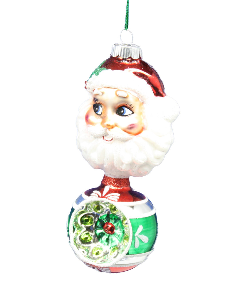 Holiday Splendor Glass Reflector Ornament - Santa