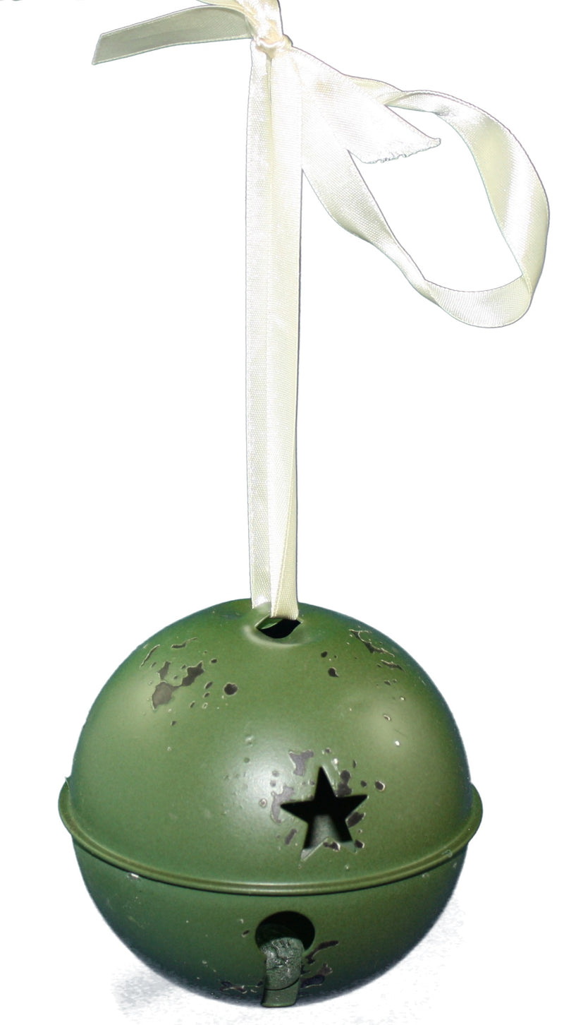 Metal Jingle Bell - Green Large - The Country Christmas Loft