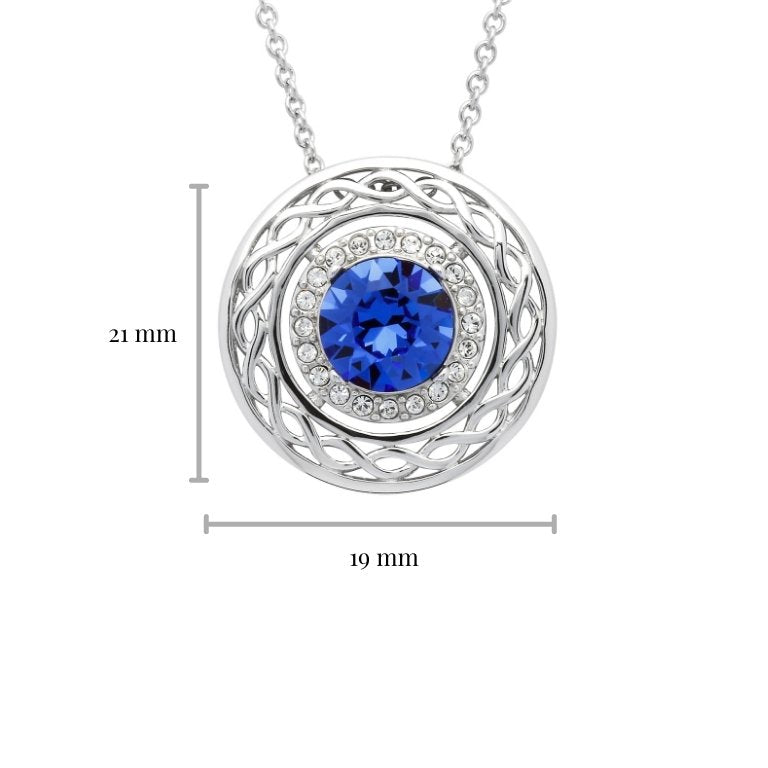 Round Sapphire Celtic Pendant