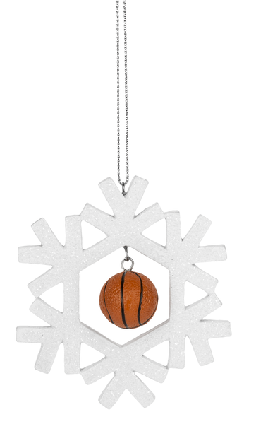 Sports Snowflake Ornament - Basketball - The Country Christmas Loft