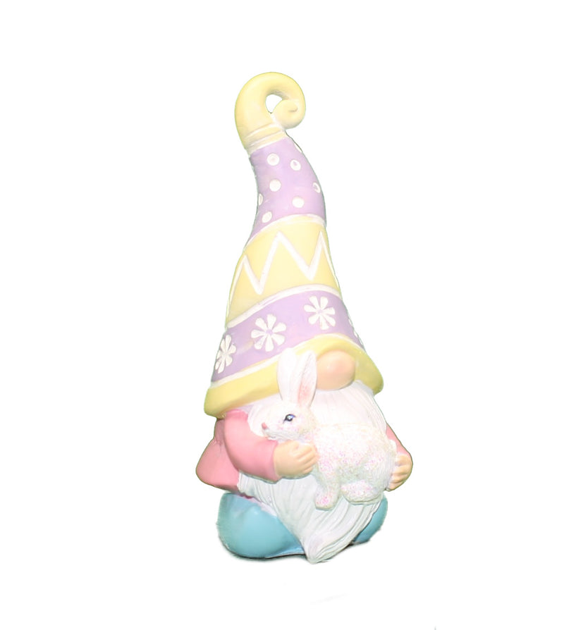 Easter Gnome Figurine - 6 Inch - Carrying a Bunny - The Country Christmas Loft