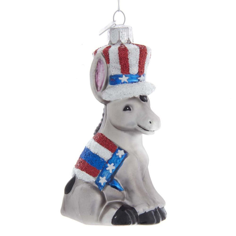 Nobel Gems Political Glass Ornament - Democratic Donkey - The Country Christmas Loft