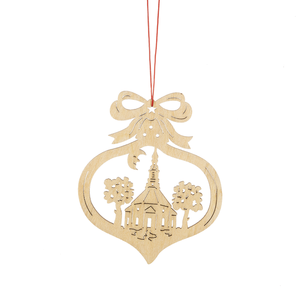 Wooden Holiday Icon Ornament - Ornament Shape - Round Church - The Country Christmas Loft