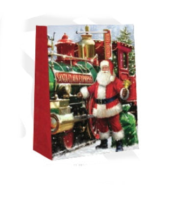 Traditional Medium Gift Bag - Santa Claus Express - The Country Christmas Loft