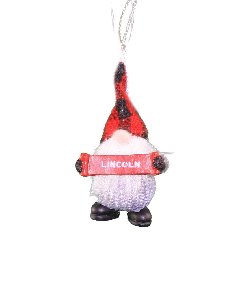 Personalized Gnome Ornament (Letters J-P) - Lincoln - The Country Christmas Loft