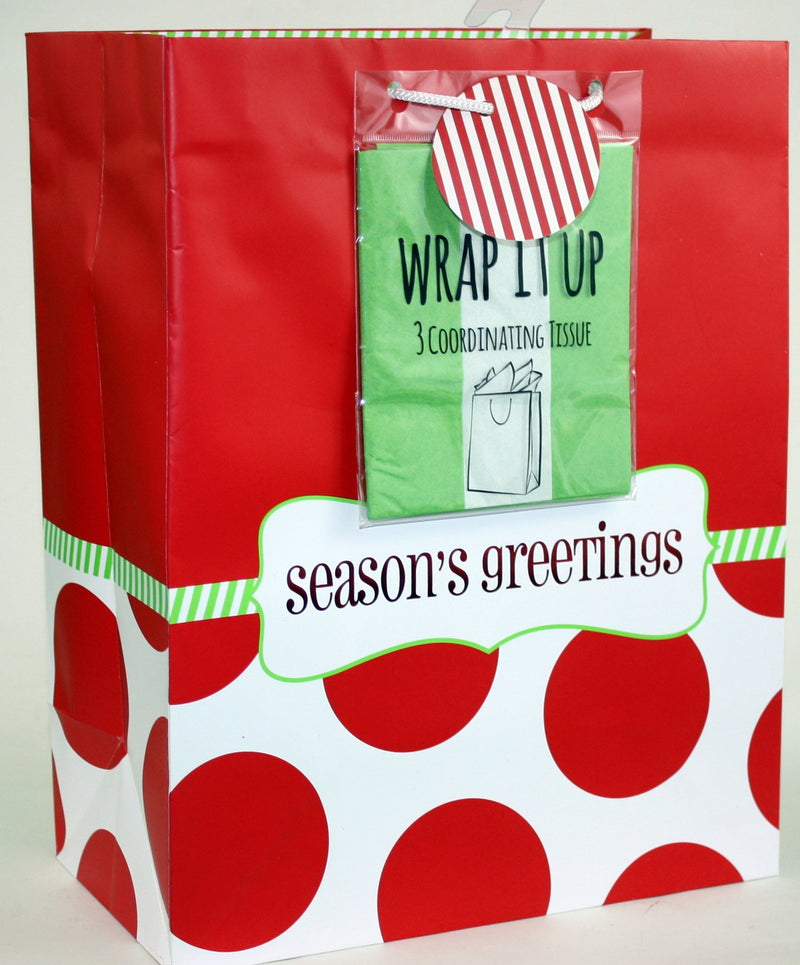 Traditional Gift Bag With Matching Tissue - - The Country Christmas Loft