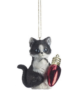 Kitten Playing Ornament - Paint - The Country Christmas Loft