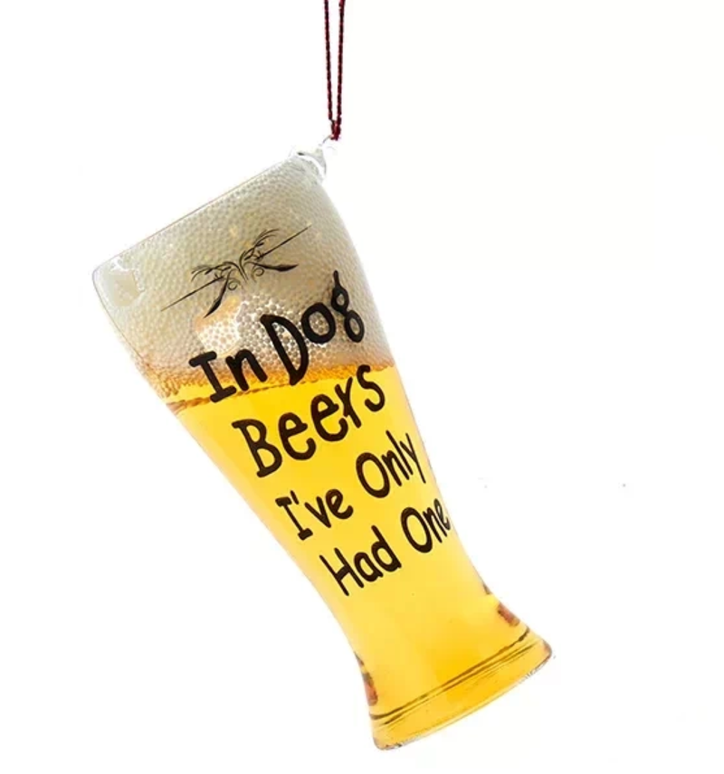 Beer Glass Ornament - Dog Beers