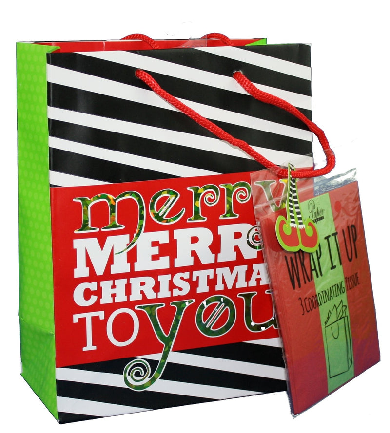 Traditional Gift Bag With Matching Tissue - - The Country Christmas Loft