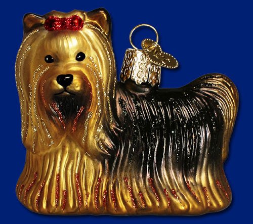 Old World Christmas Yorkie Glass Blown Ornament - The Country Christmas Loft