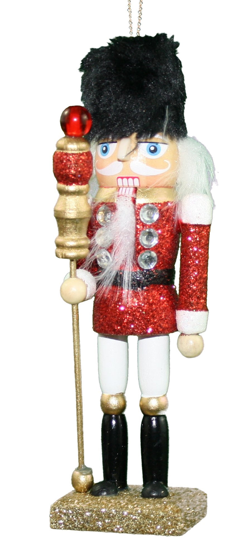 Hollywood 6 inch Wooden Nutcracker - Black Fur - The Country Christmas Loft