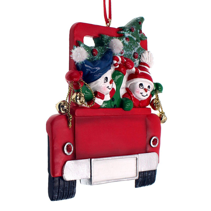 Snowman on Truck Ornament - - The Country Christmas Loft