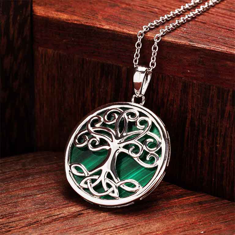 Sterling Silver Tree of Life with Malachite