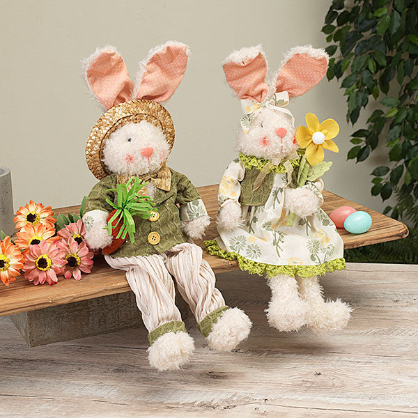 18'' Fabric Sitting Bunny Figure - - The Country Christmas Loft