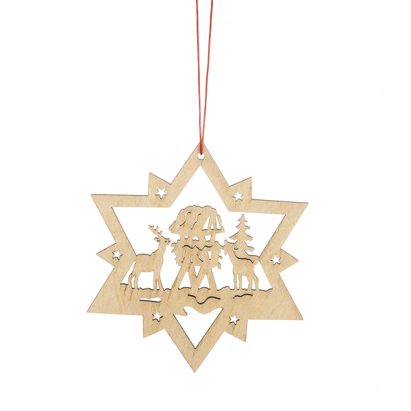 Wooden Holiday Icon Ornament - Star - Reindeer Manger - The Country Christmas Loft