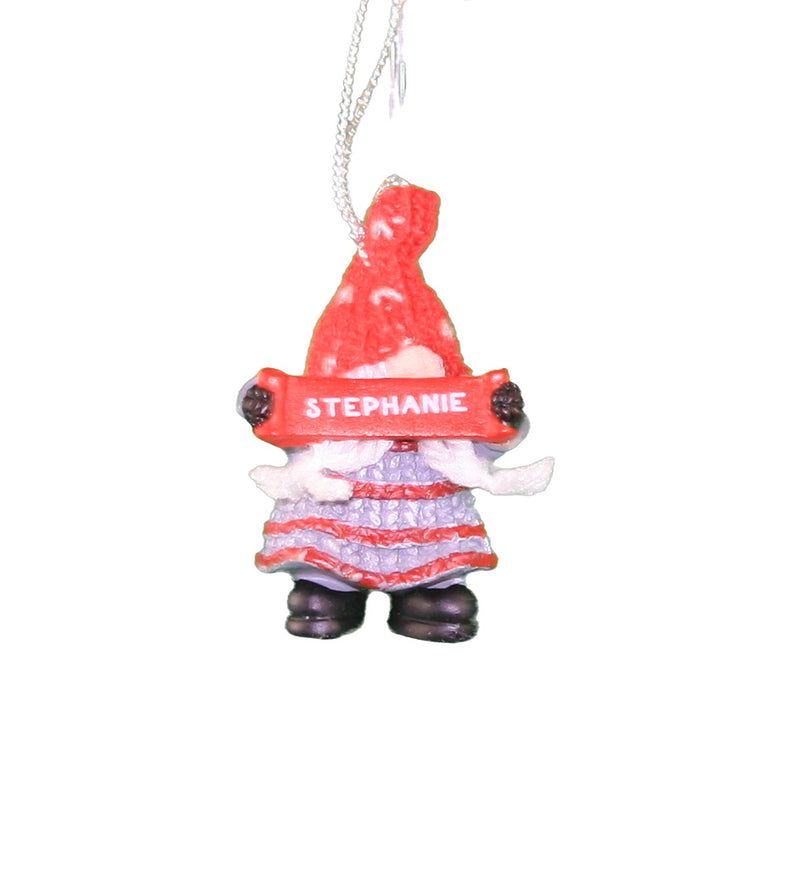 Personalized Gnome Ornament (Letters R-Z) - Stephanie - The Country Christmas Loft