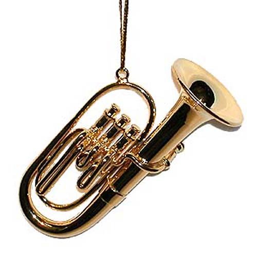 Gold Brass Tuba Ornament - 3" - The Country Christmas Loft