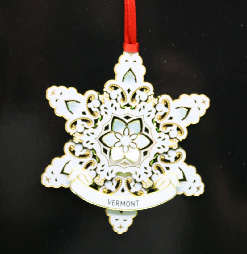 Sparkling Snowflake Collectible Brass Ornament - The Country Christmas Loft