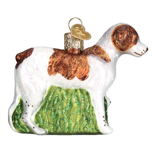 Brittany Spaniel Glass Ornament - The Country Christmas Loft