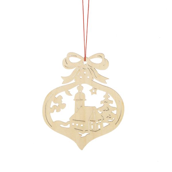 Wooden Holiday Icon Ornament - Ornament Shape - Church - The Country Christmas Loft