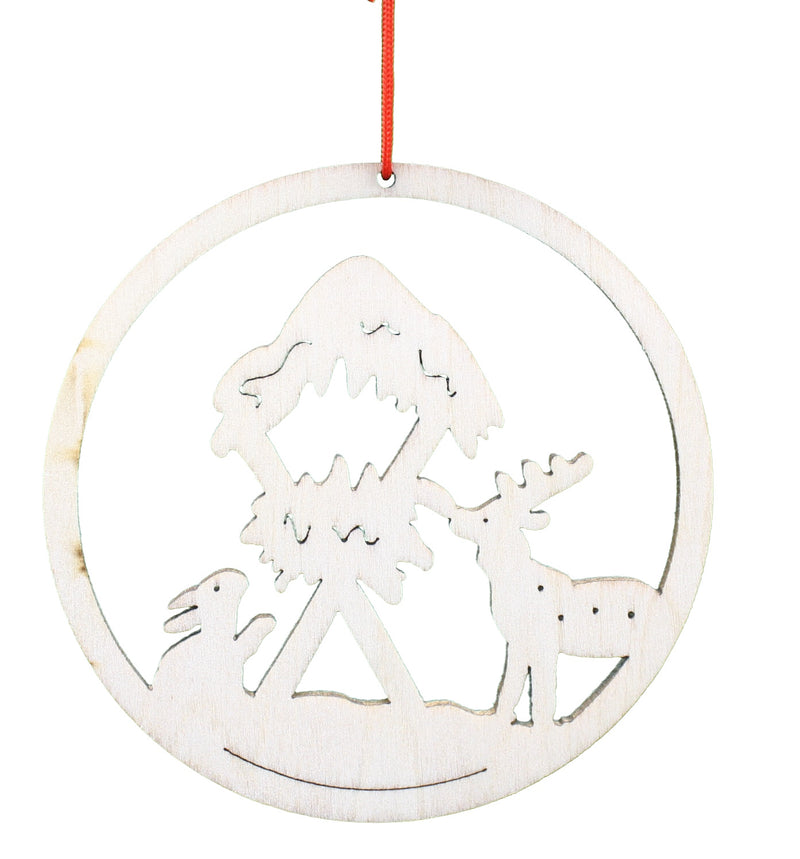 Wooden Holiday Icon Ornament - Ring - Woodland Creche - The Country Christmas Loft