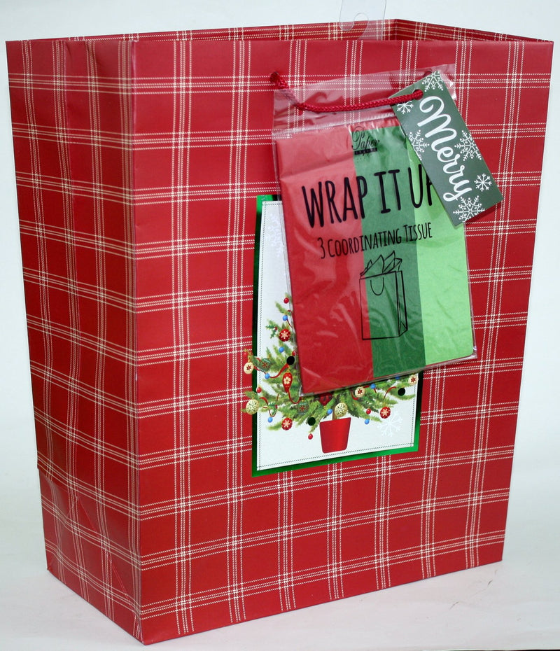 Traditional Gift Bag With Matching Tissue - - The Country Christmas Loft